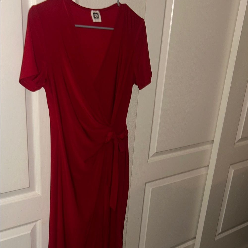 Anne Klein Vibrant Red Midi Dress
